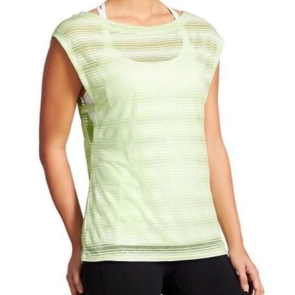 Athleta Lime Green Vitality Tee Muscle Top - Size Small - Picture 1 of 4